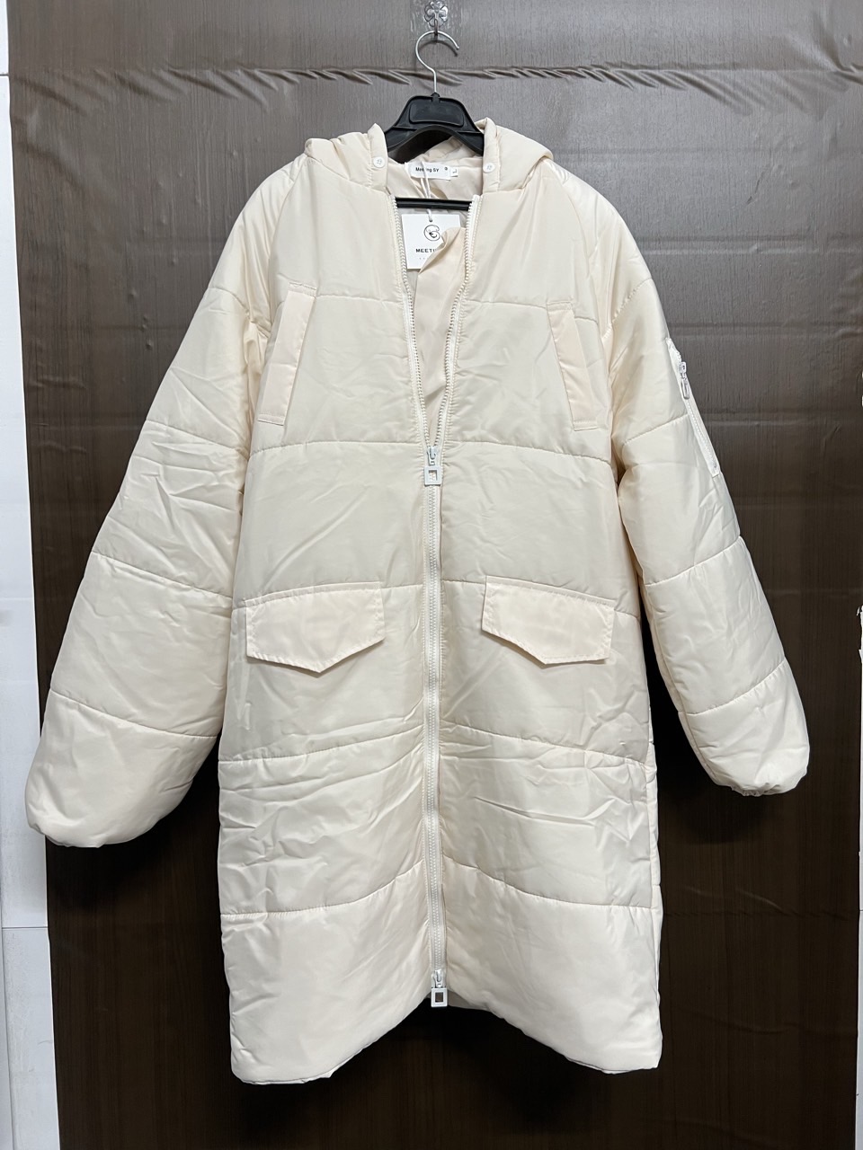오버핏 롱패딩 아이보리