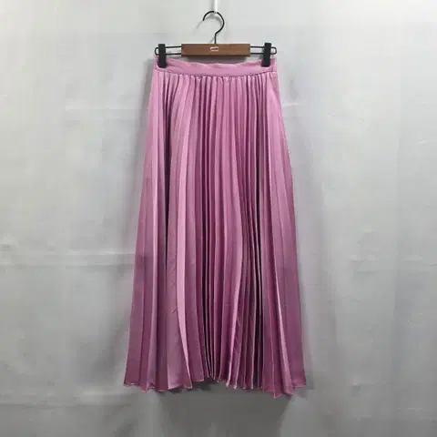 1026 [DOUBLE STANDARD] 새틴 플리츠 롱스커트 / 50