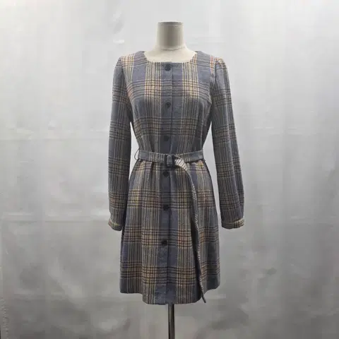 1314 [로엠] 체크 벨트 원피스