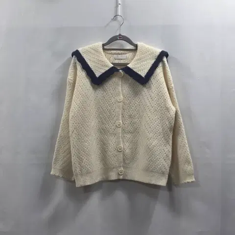 1798 TWEE 트위 세일러 카라 포인트 아이보리 니트 가디건