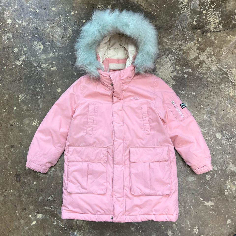 120) 휠라 키즈 덕다운 롱패딩 점퍼 자켓