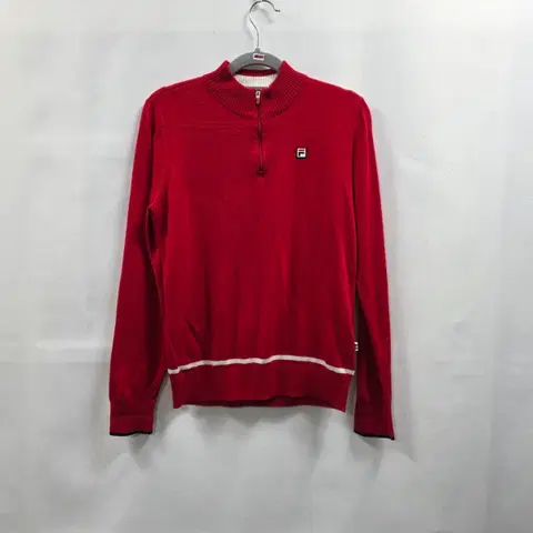 0047 휠라골프 여성 90 레드 반집업 니트