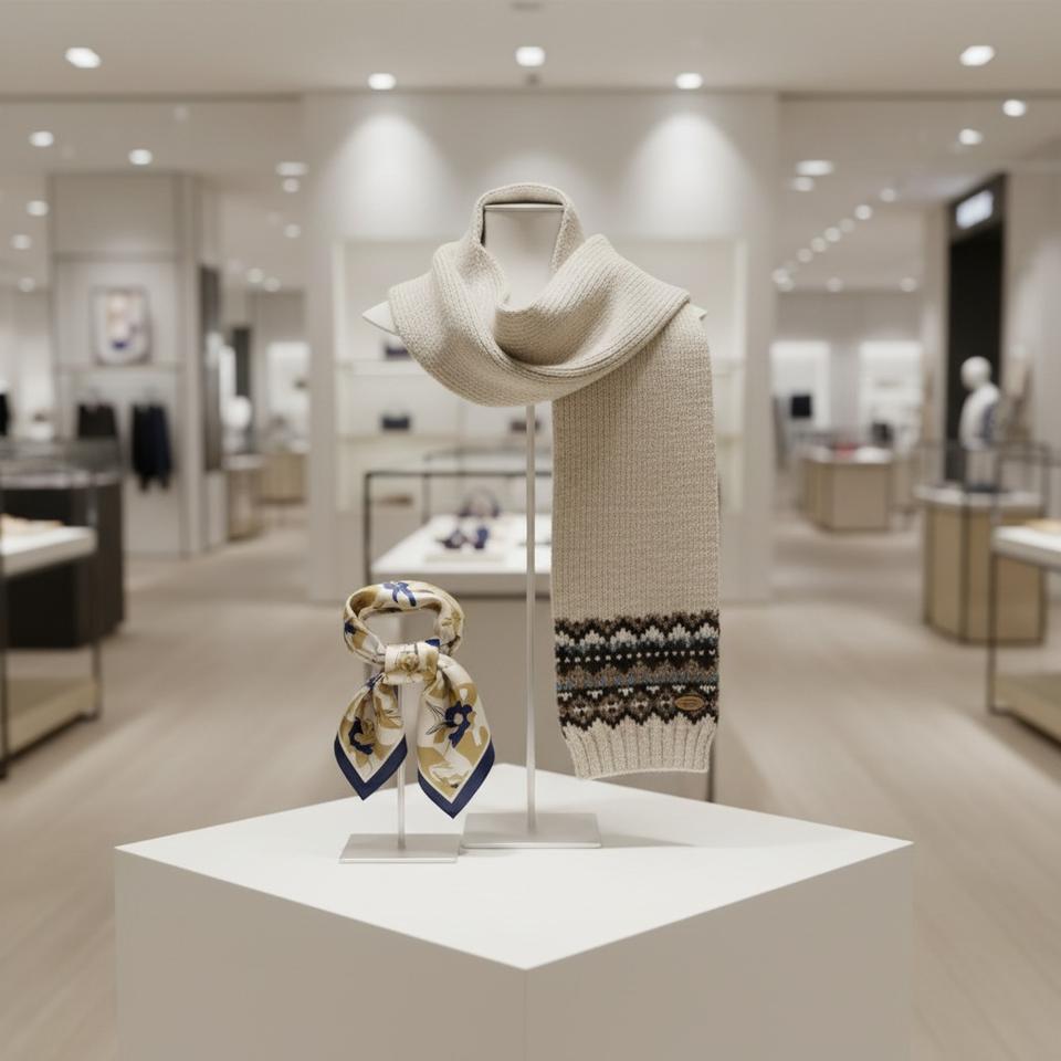 최신 유행 두툼한 머플러. 노르딕 울 머플러