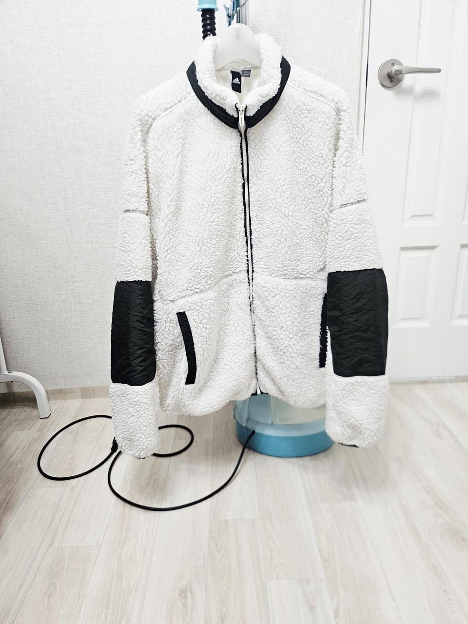 (100~105)L ☆초대장급☆ 아디다스 [화이트카키]쉐르파 후리스점퍼