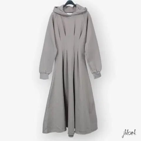 seo 기모 핀턱 후드 롱원피스 플레어