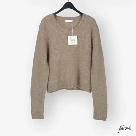 pi 베이비알파카 헤어리니트 라운드넥