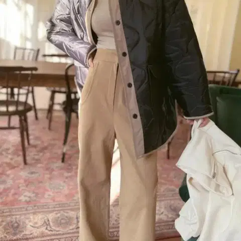 cm 기모 왕하이웨스트 일자 통바지핏