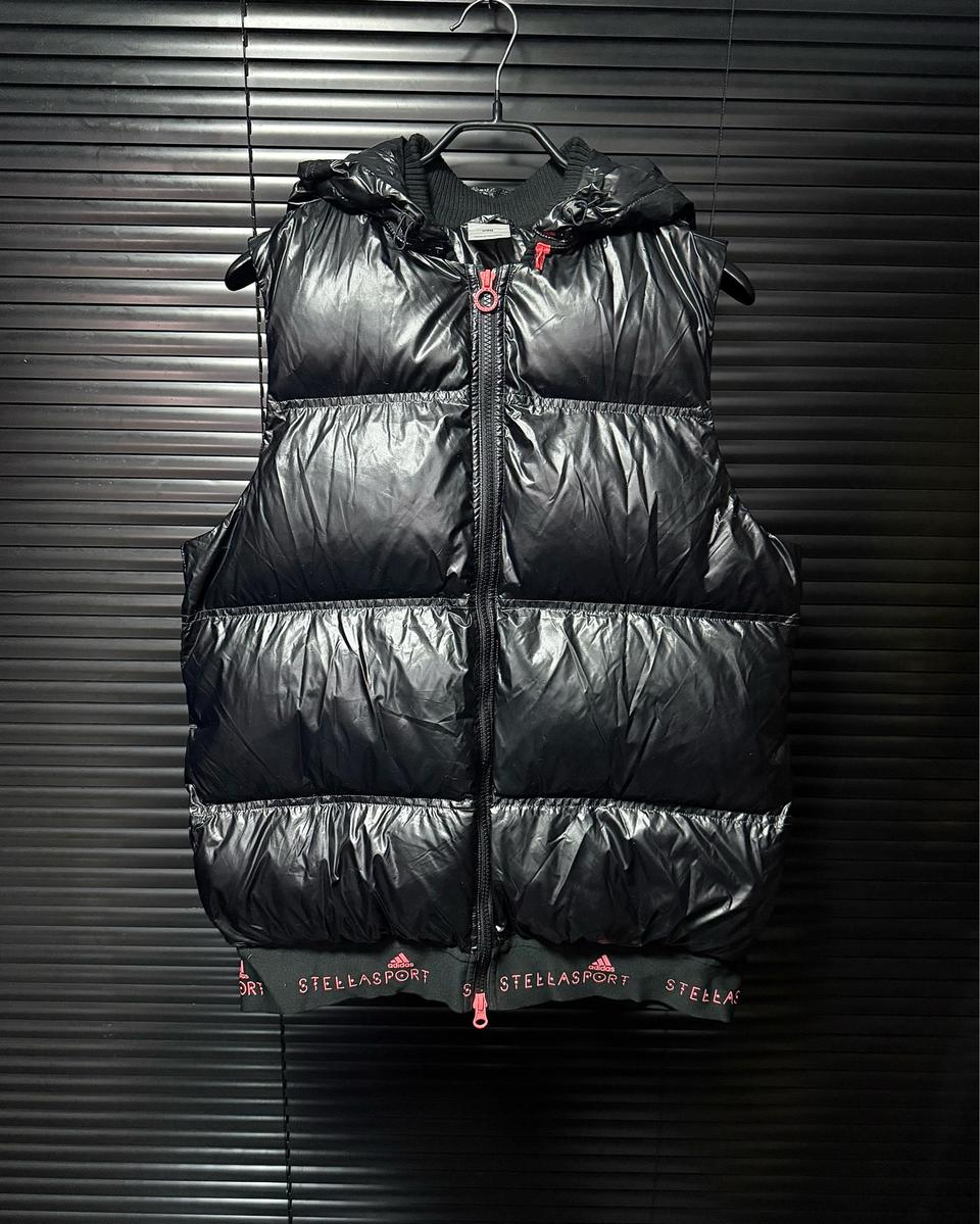 아디다스 스텔라 맥카트니 스포츠 유광 푸퍼 패딩 블랙 검정 90 S 핑크