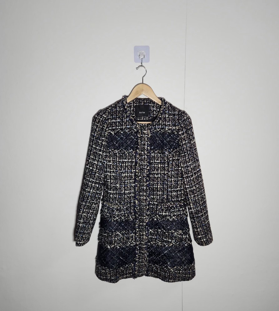 [샤틴] 85 44 여 트위드코트 트위드자켓