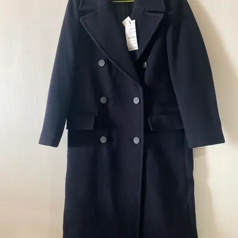 새상품)쉬즈미스 네이비 더블 롱코트 55