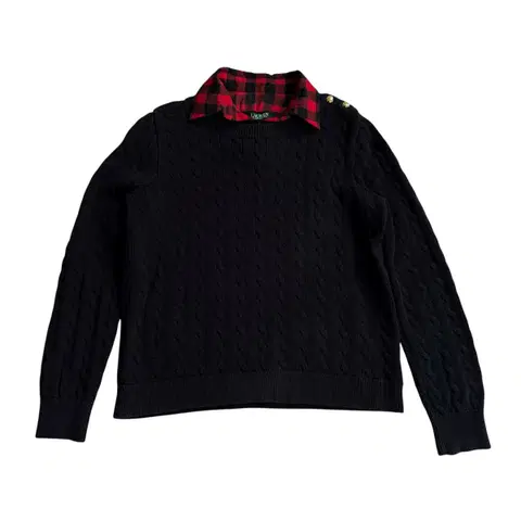 폴로 셔츠 케이블 니트