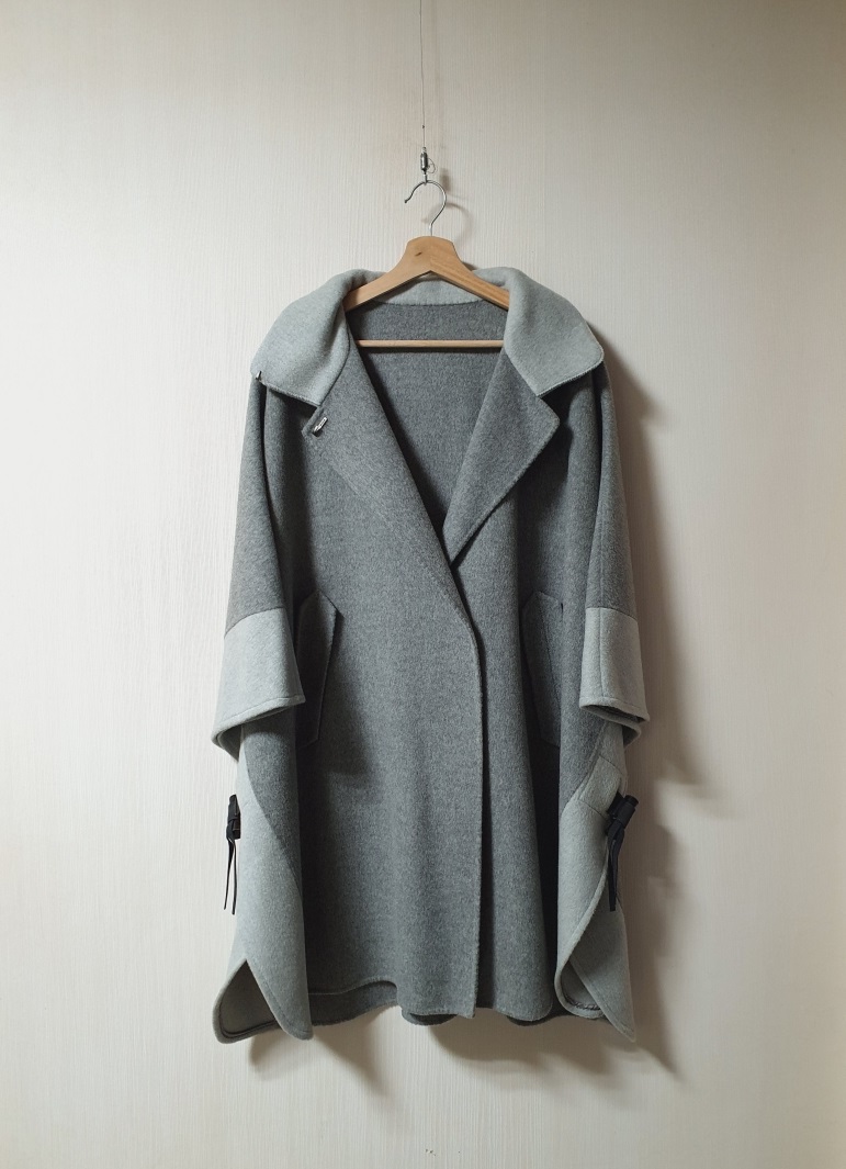 시스템 SYSTEM 캐시미어 울 케이프 코트 프리사이즈 정품 