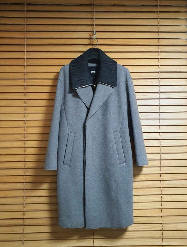 시스템 옴므 system 디테처블 니트 카라 울 코트 95 사이즈 정품 