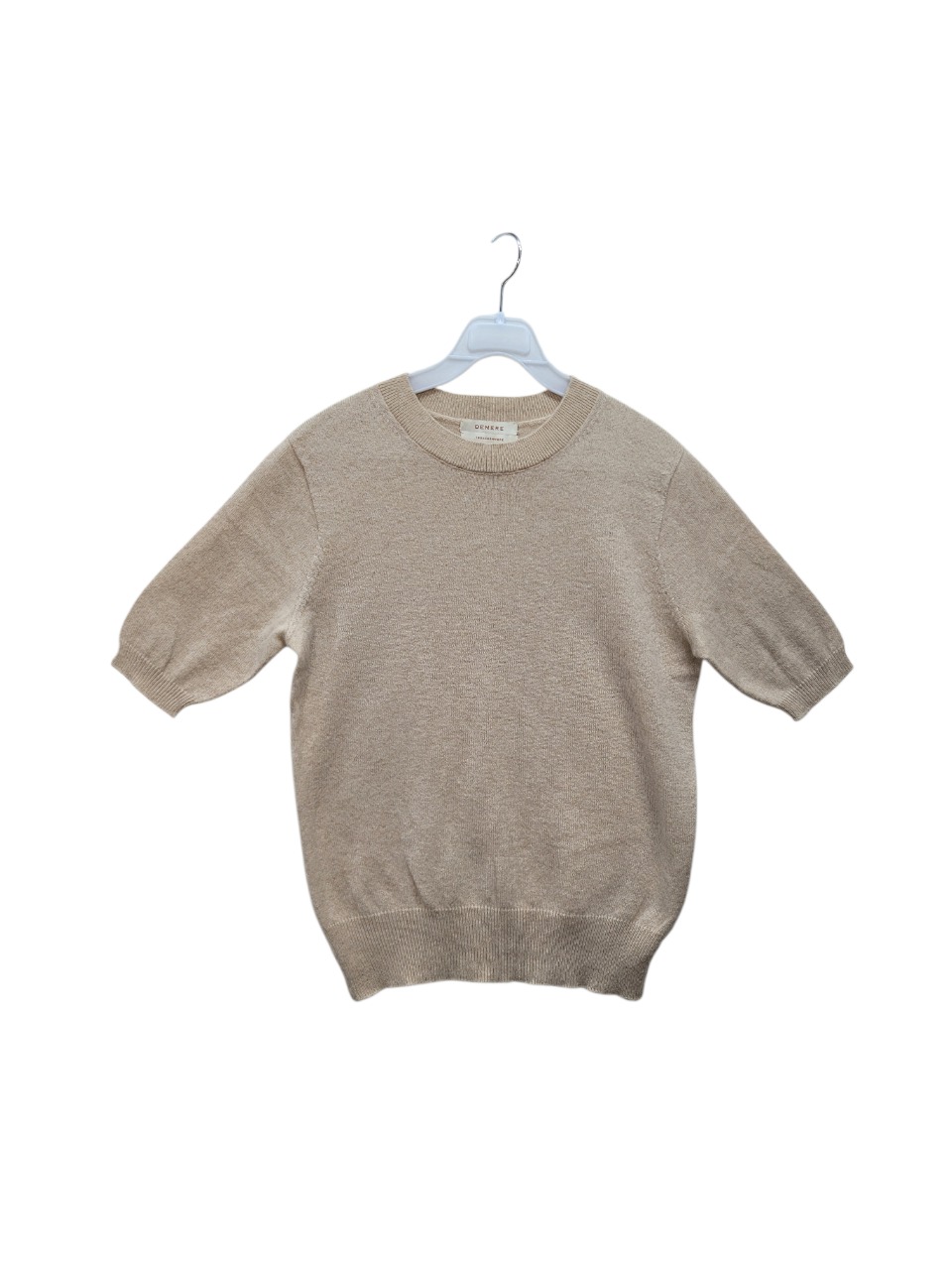 오트밀컬러 캐시미어100퍼 반팔 니트