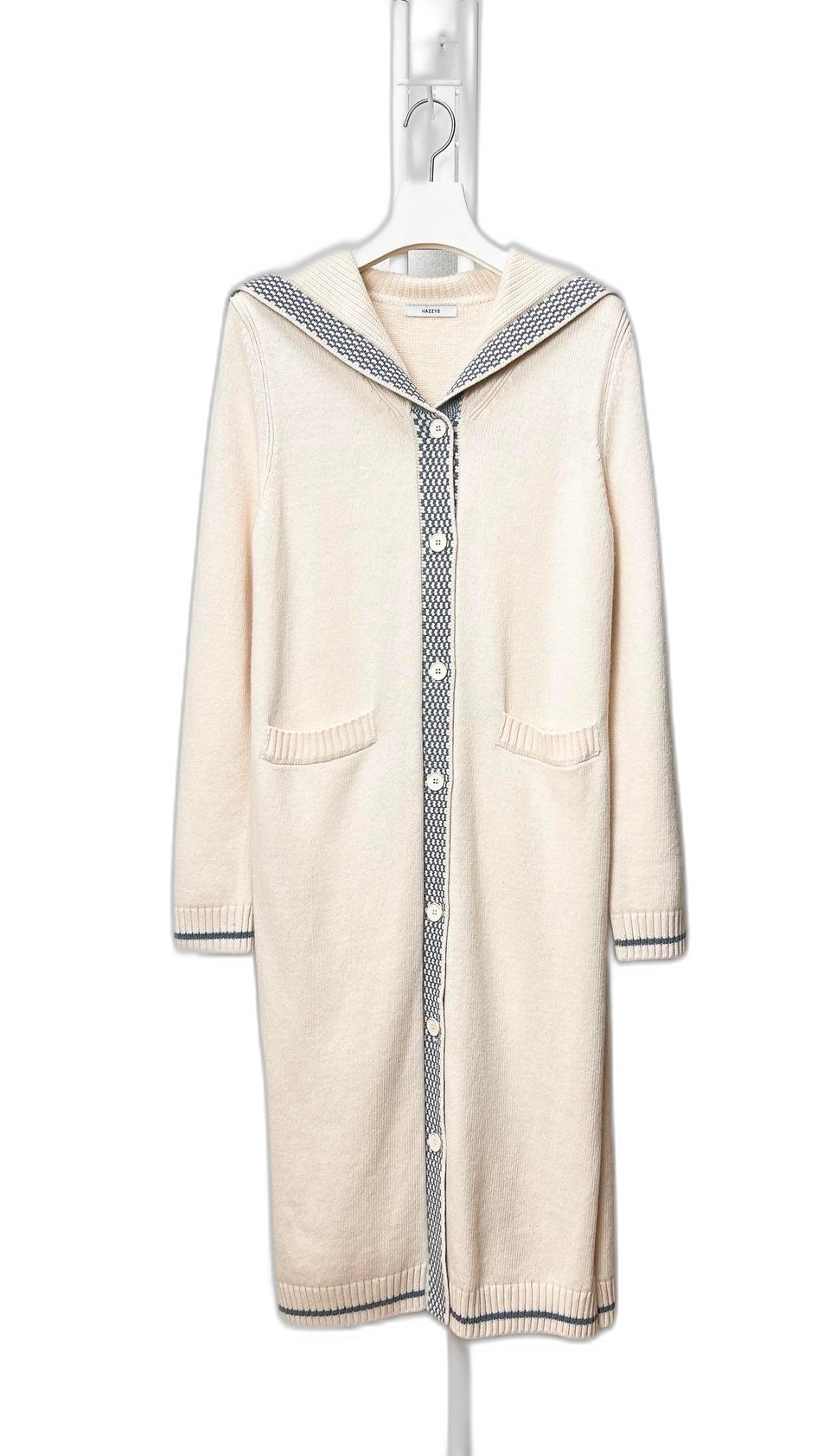 헤지스 울 캐시미어 니트 롱 가디건