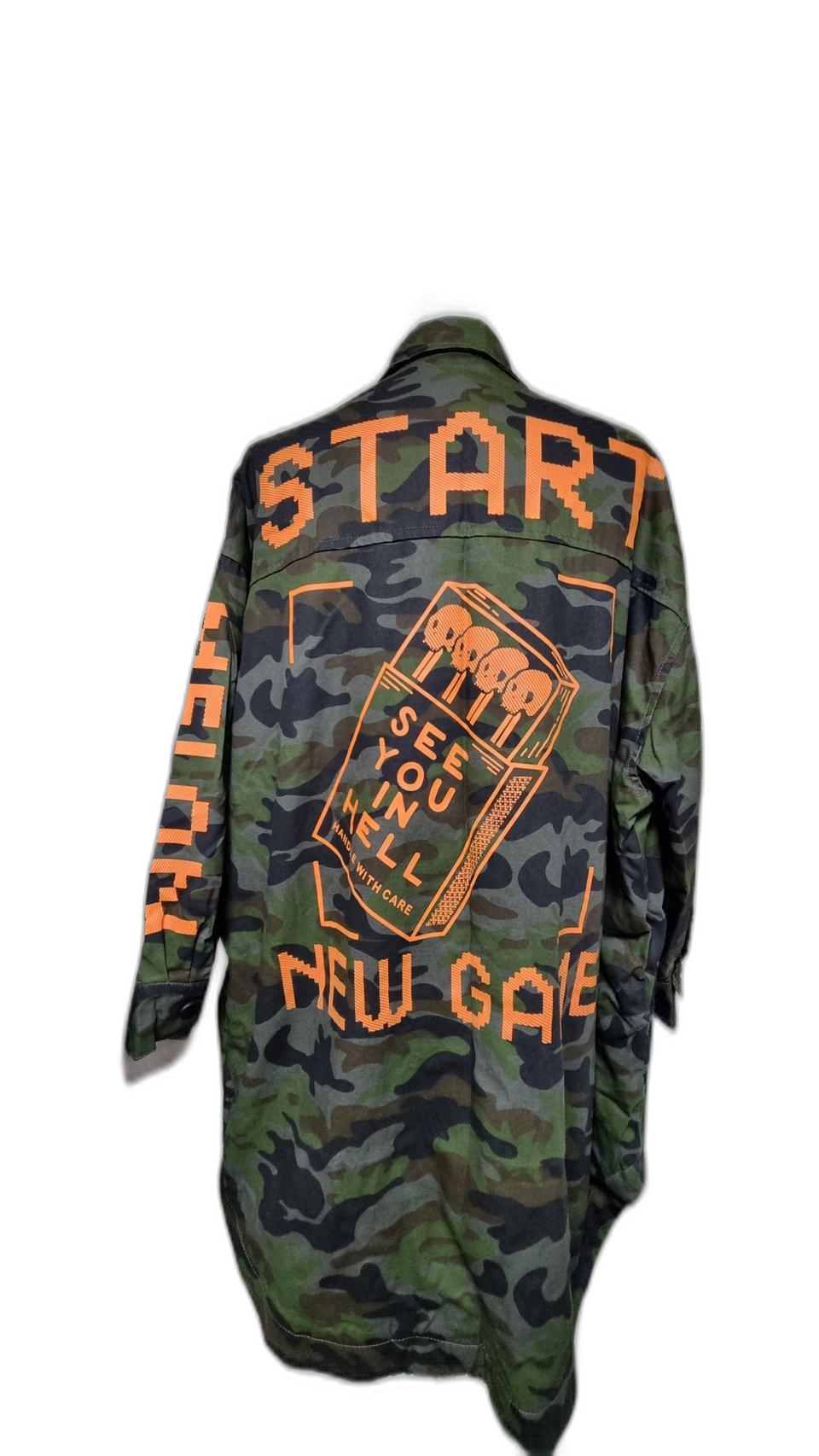 밀리터리 기모 안감 박시핏 셔츠 (자켓) L