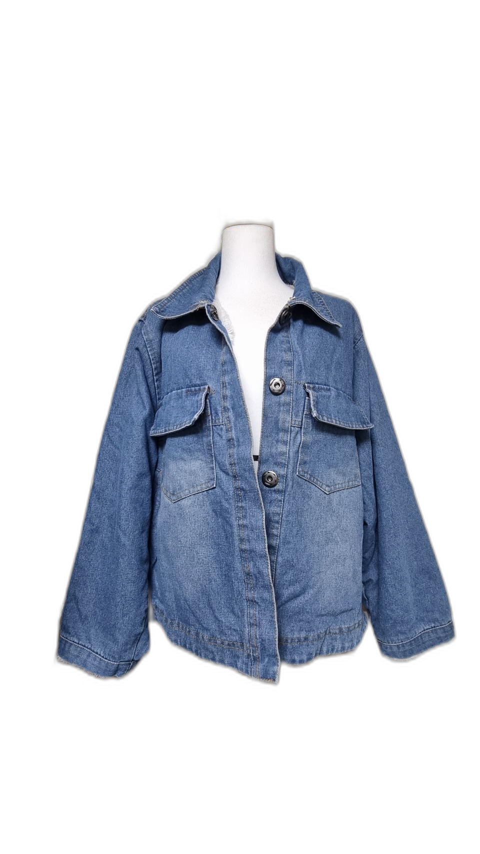 털 데님 청자켓 L