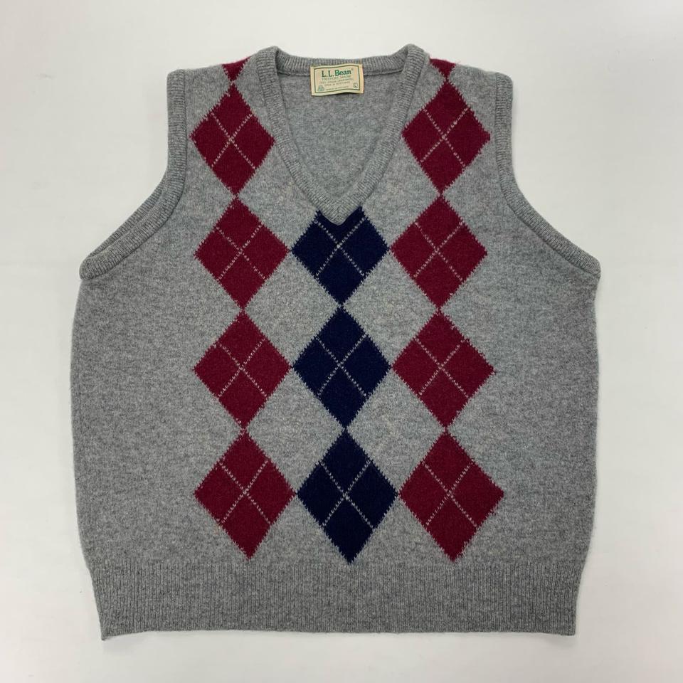 L.L.Bean 엘엘빈 80s 아가일 니트조끼 베스트 (L)