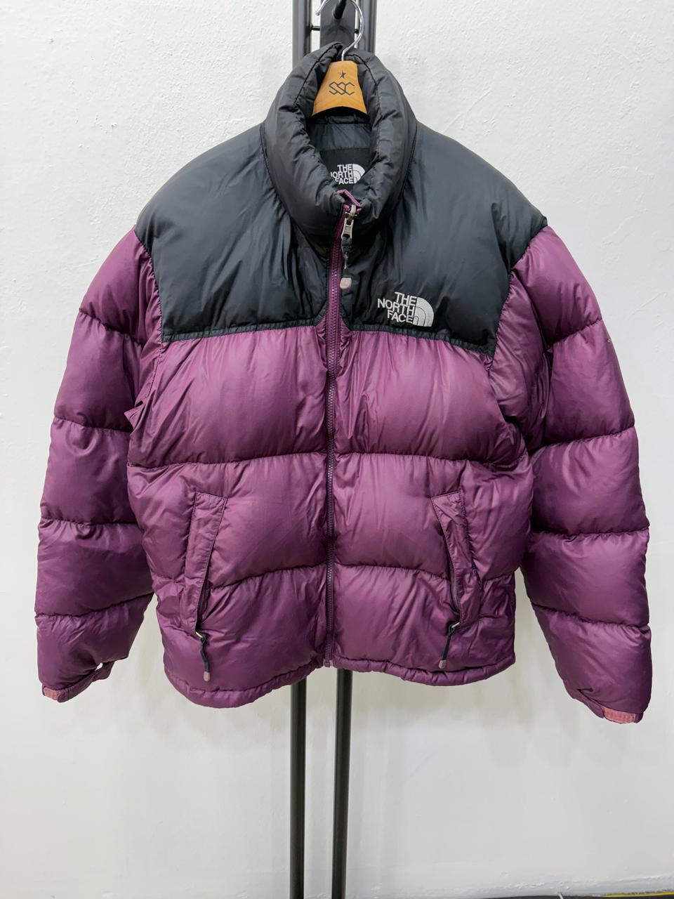 정품) 노스페이스 눕시 퍼플/블랙 패딩 95