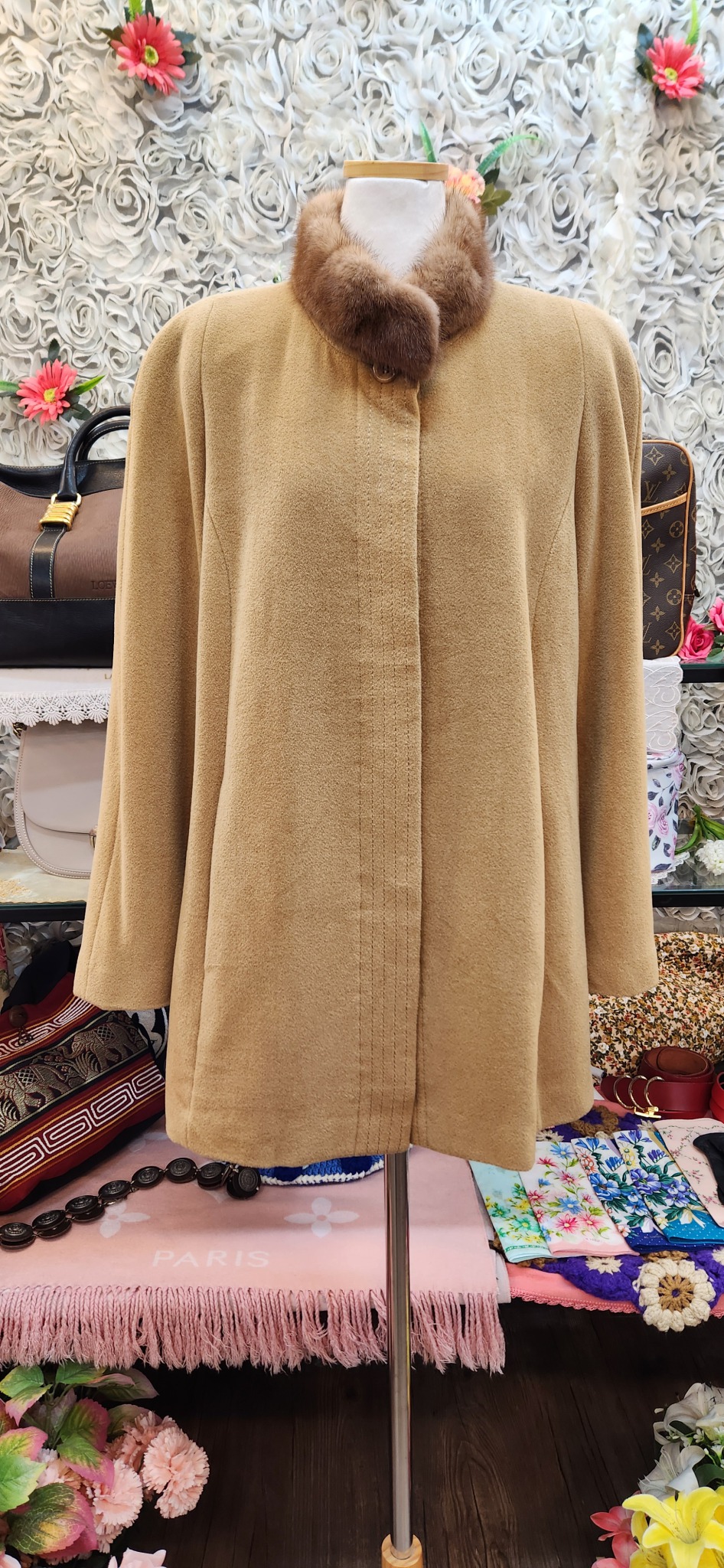 BON CILIE 양모 + 앙고라 하프코트 (55 66 77)