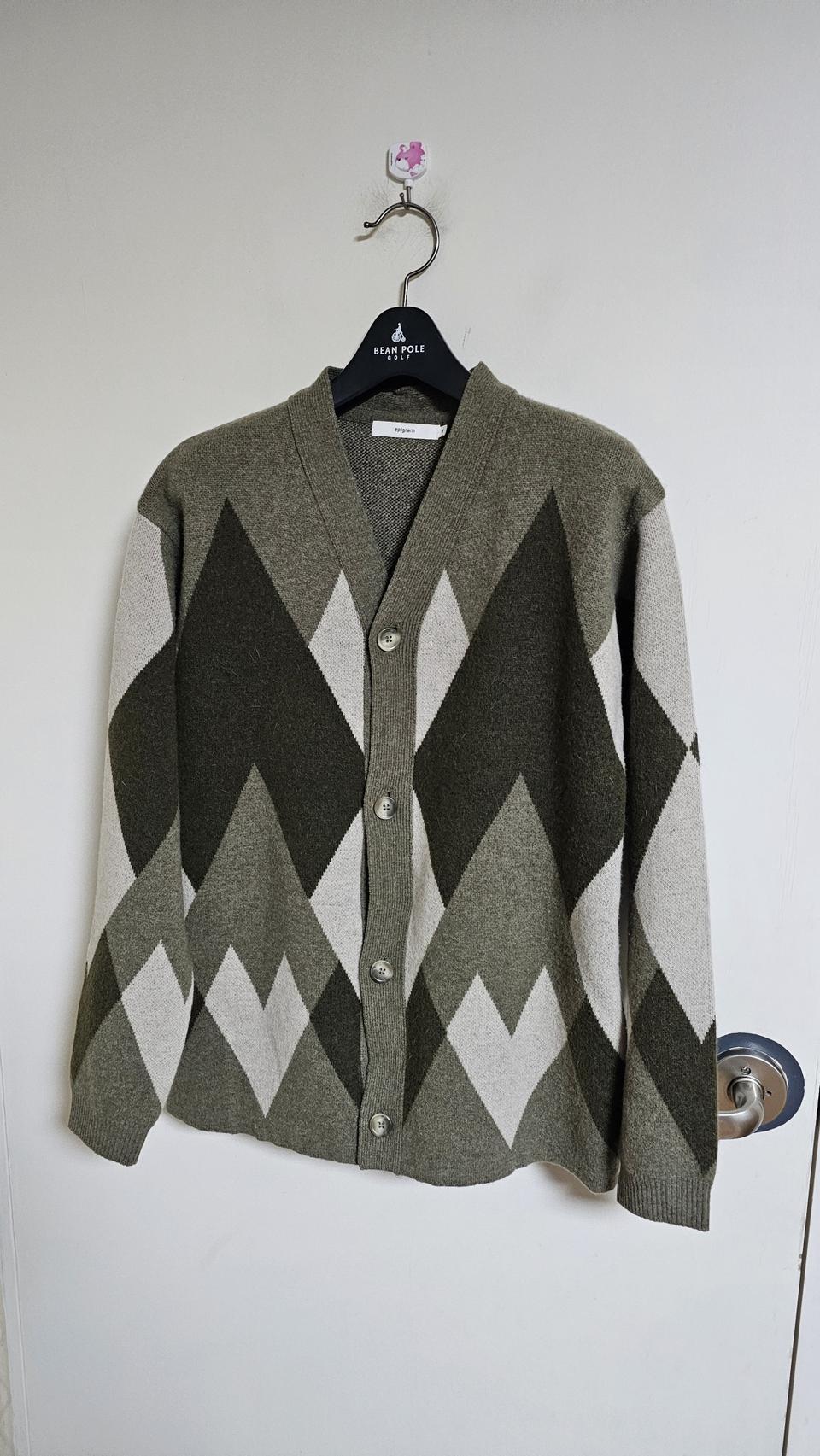 에피그램 아가일무늬 모 앙고라 혼방 가디건 @1220