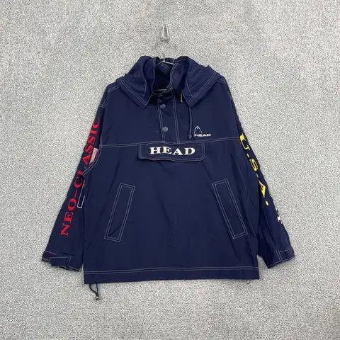 HEAD 헤드 올드스쿨 스티치 빈티지 반집업 아노락 후드 자켓 L