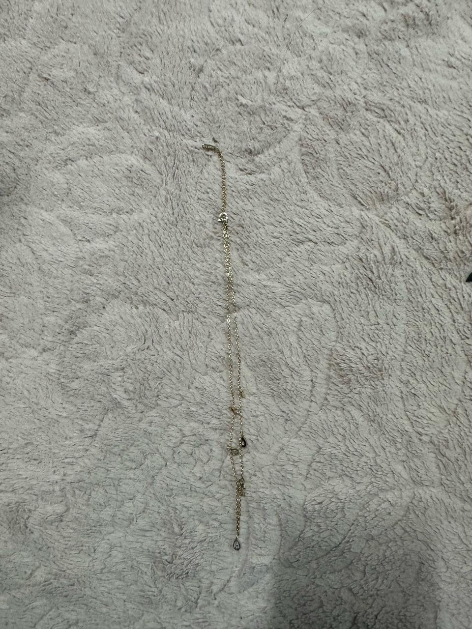 미사용 골드 스테인리스 스틸 드롭 스테이션 목걸이 판매합니다