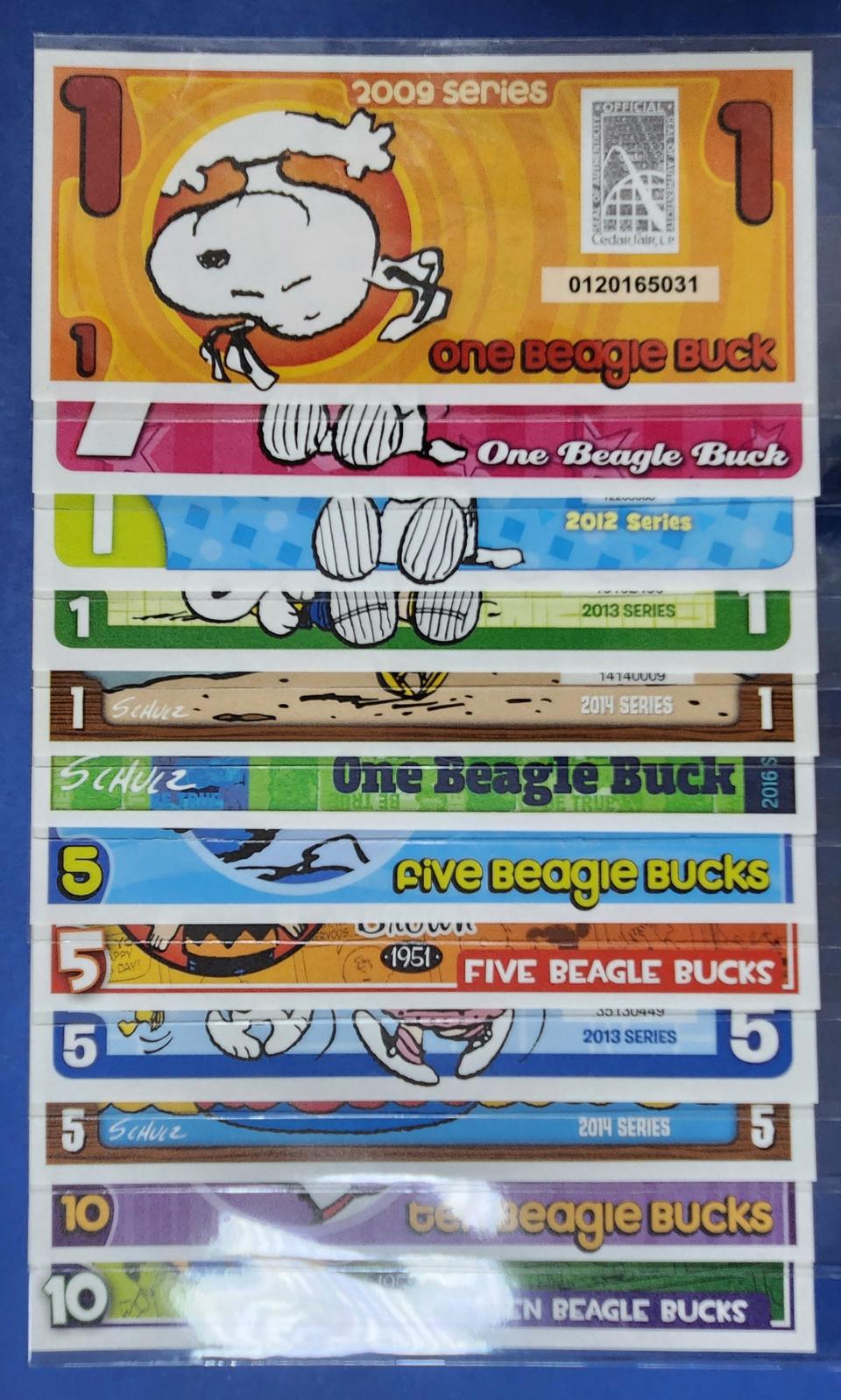 미국 스누피 달러, 1~10달러 (총12장 풀세트 / 정품). {b}