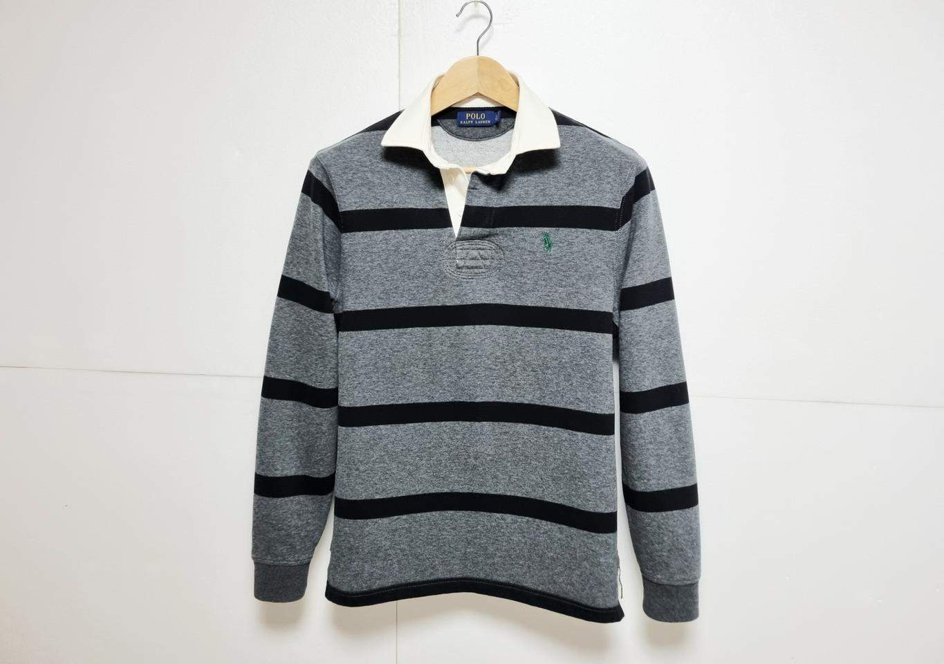 남성 레어 폴로 POLO 랄프로렌 기모 긴팔 럭비 셔츠 럭비 티