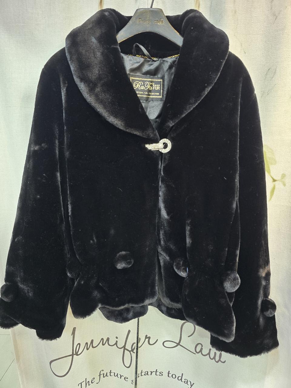 블랙 큐빅포인트 퍼자켓66