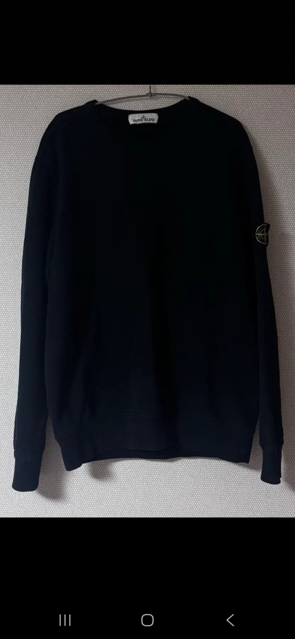 스톤아일랜드 맨투맨 정품 블랙 A급 XL 안감기모