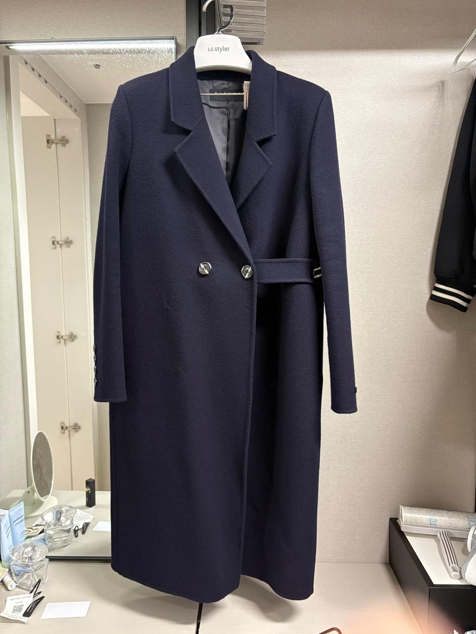 시슬리 네이비 헨드메이드 롱코트