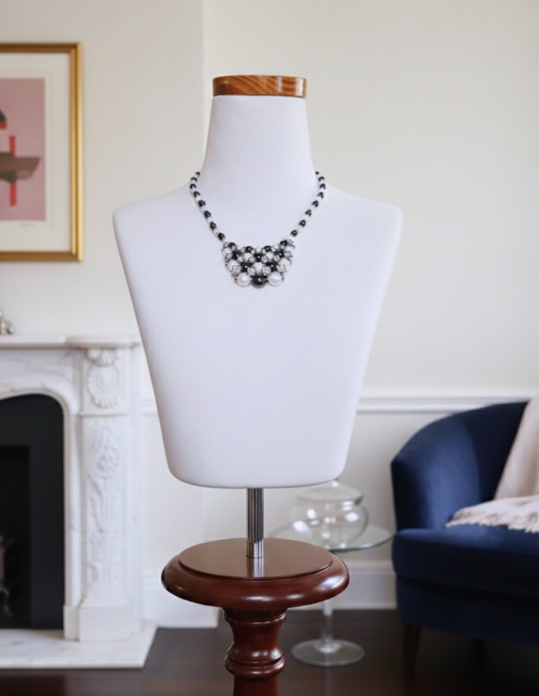 새상품/리얼진주 지르코니아 볼드목걸이