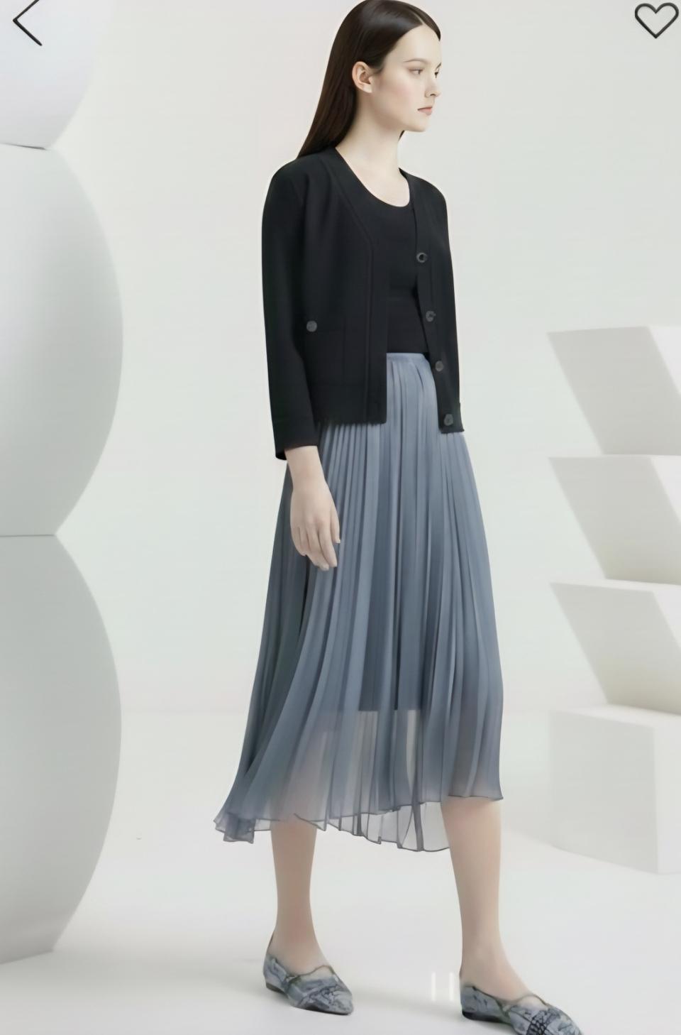 타임 밴딩 플리츠스커트 61사이즈