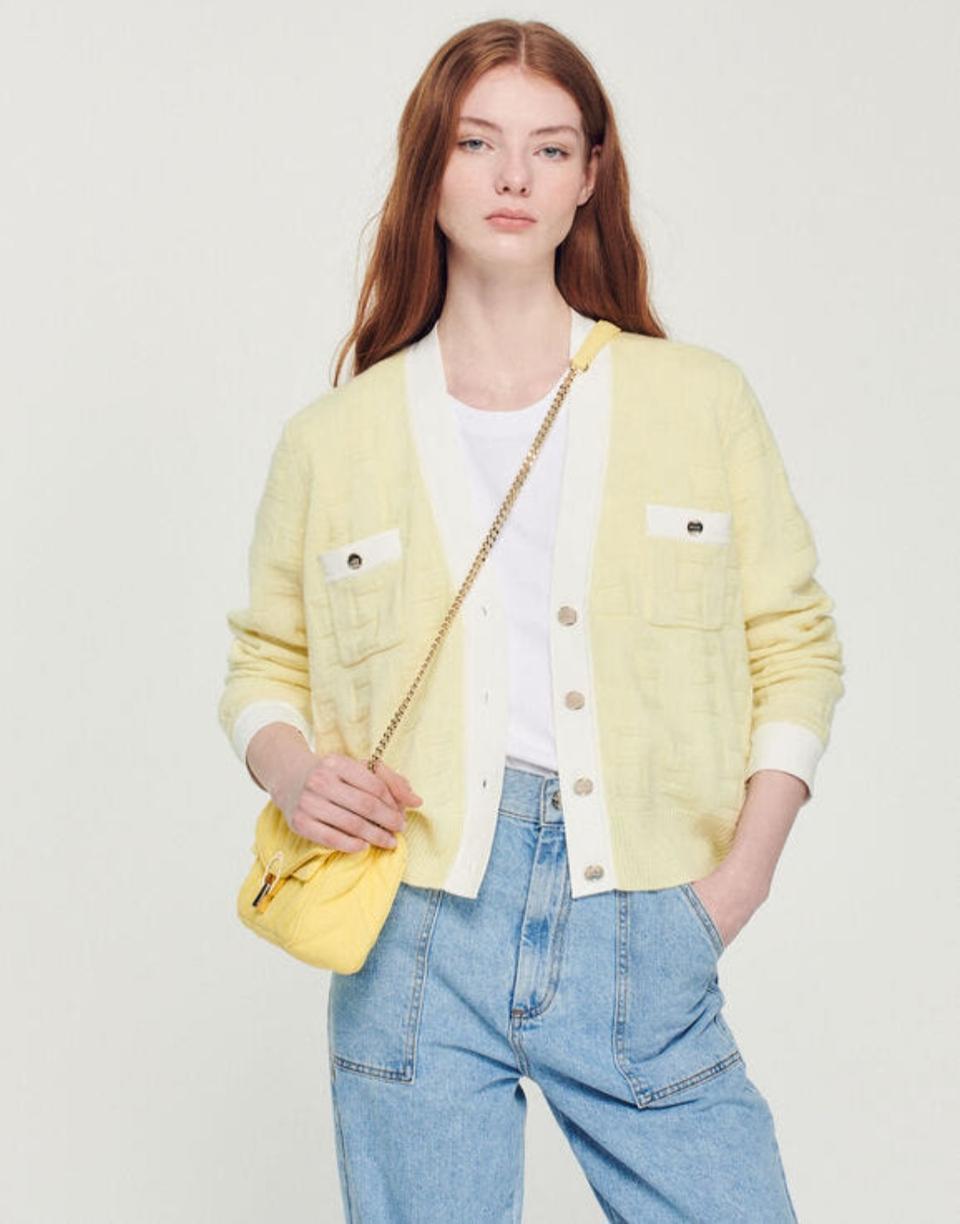 산드로 S엠블럼 가디건 1사이즈