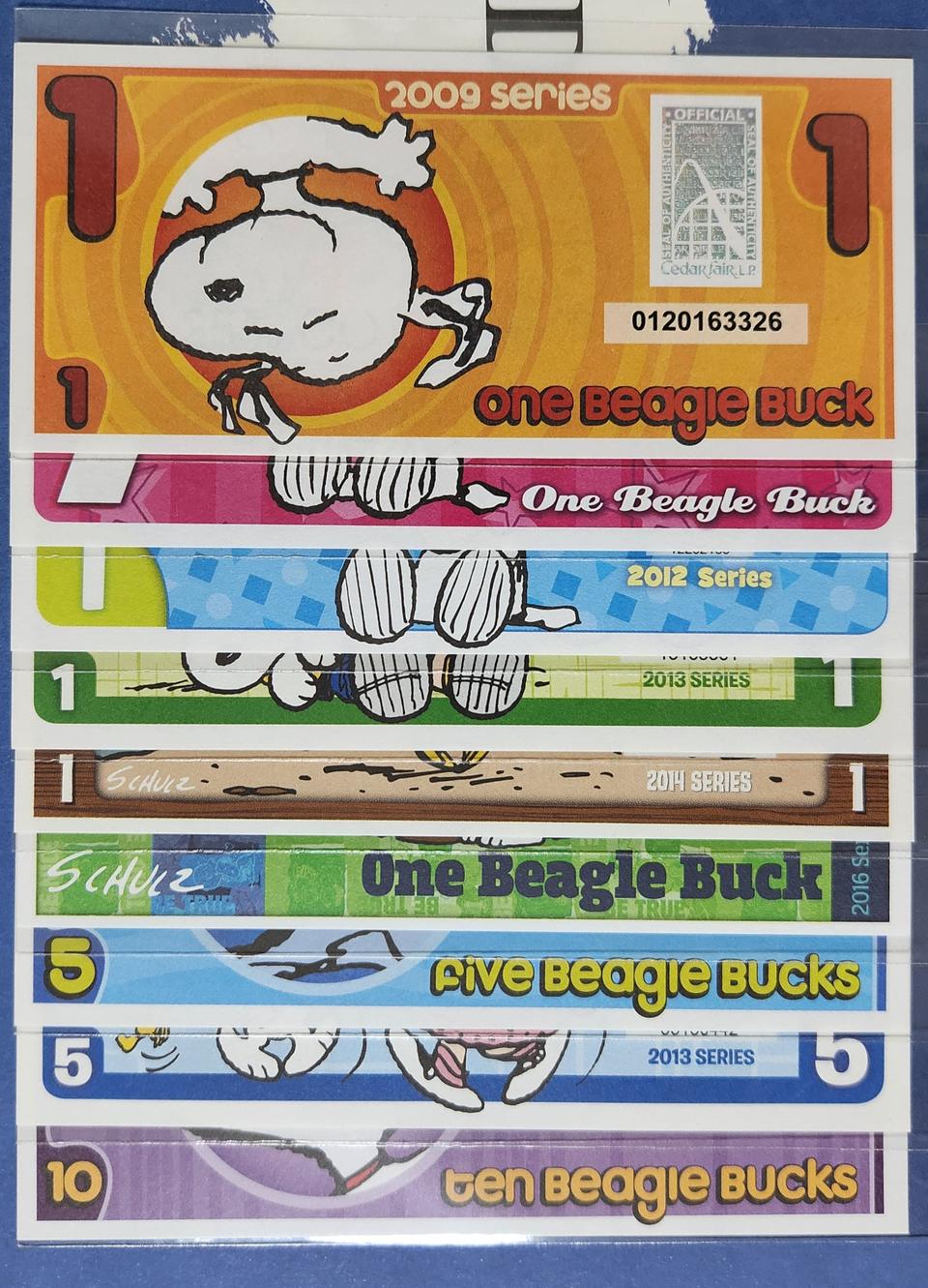 미국 스누피 달러, 1~10달러 (9종 세트 / 정품)