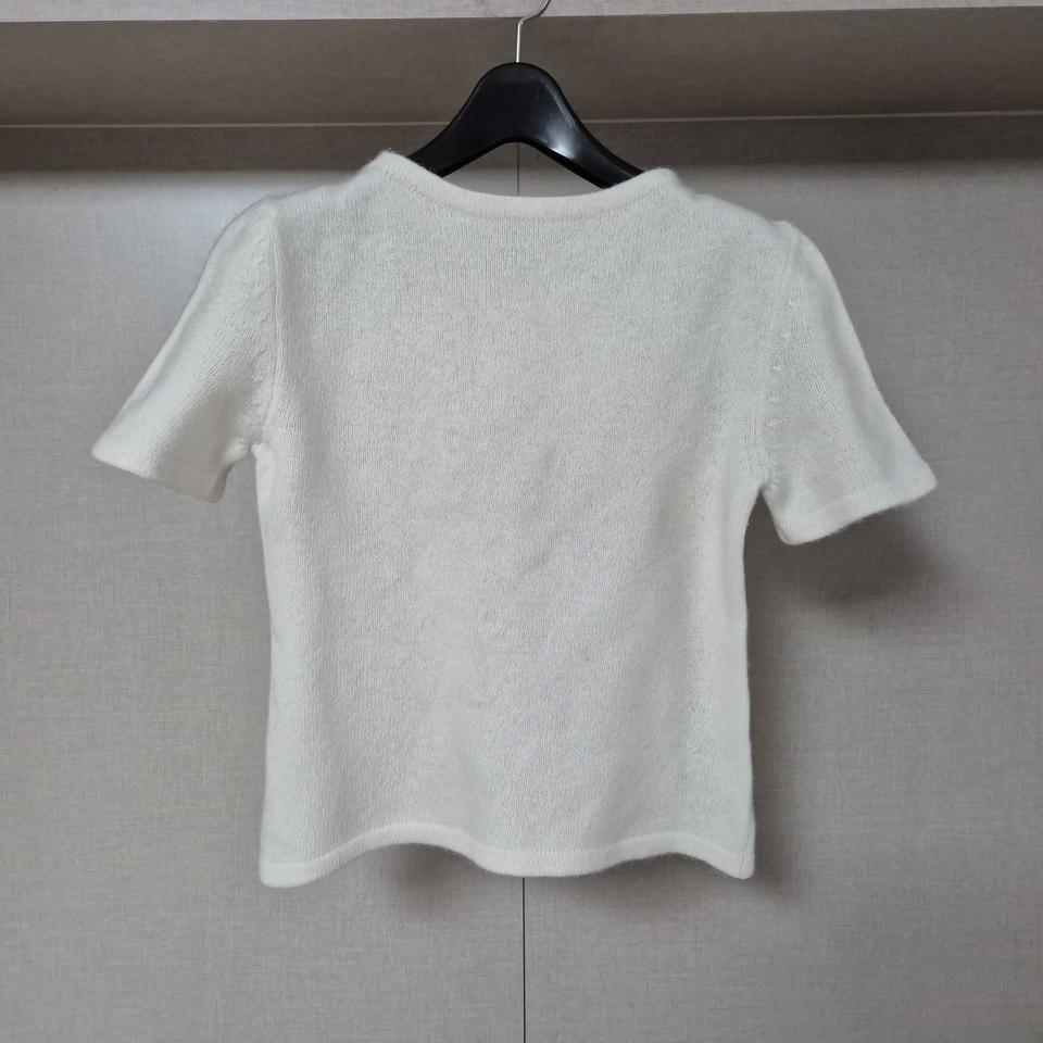 글로우앤님프 캐시혼방 반팔 니트 아이보리 