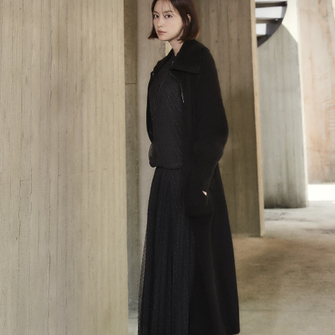 지스튜디오 롱 니트 코트