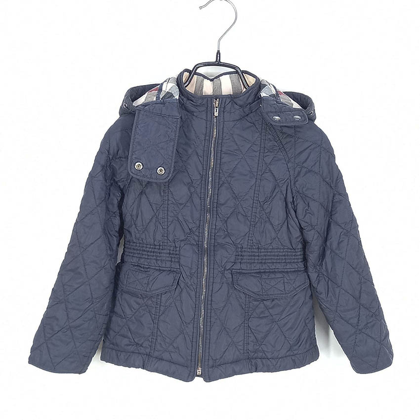버버리 아동 후드탈부착 누빔자켓 네이비6Y (HU42017)