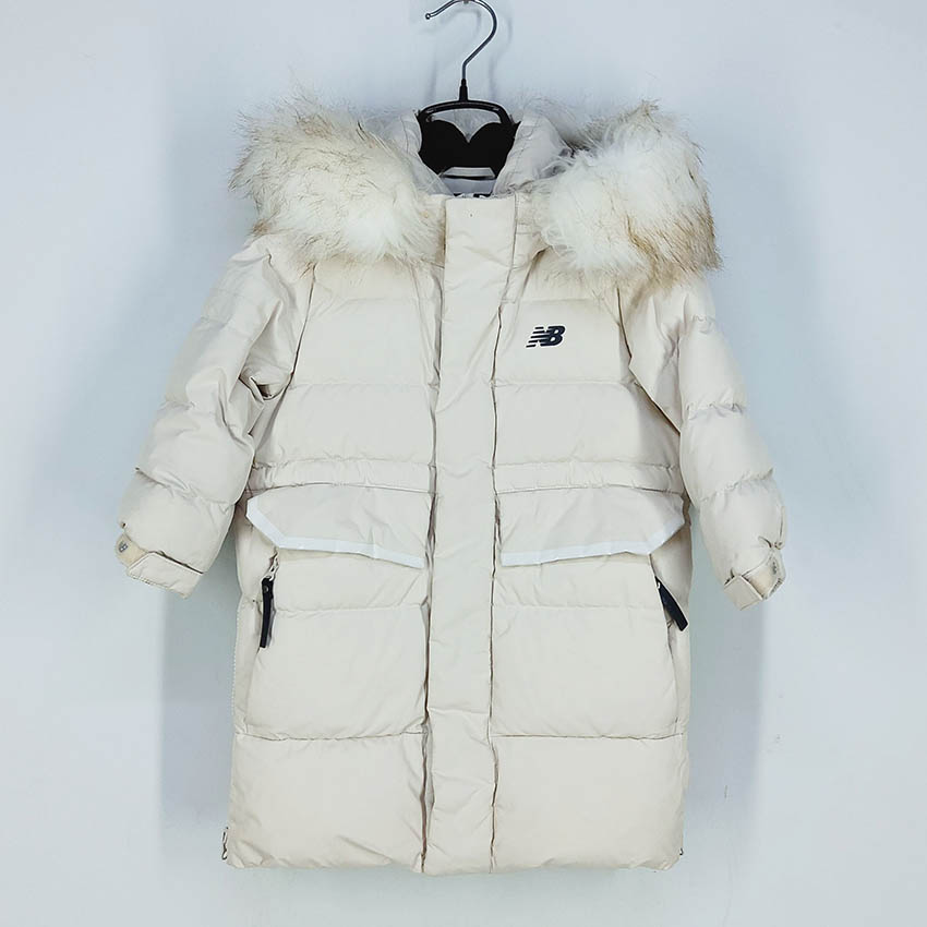 뉴발란스 아동 후드퍼 구스다운 롱패딩 연베이지100 (HU42019)