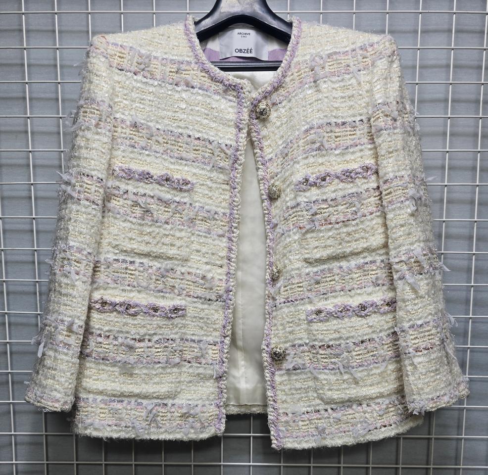 한섬 오브제 트위드 자켓