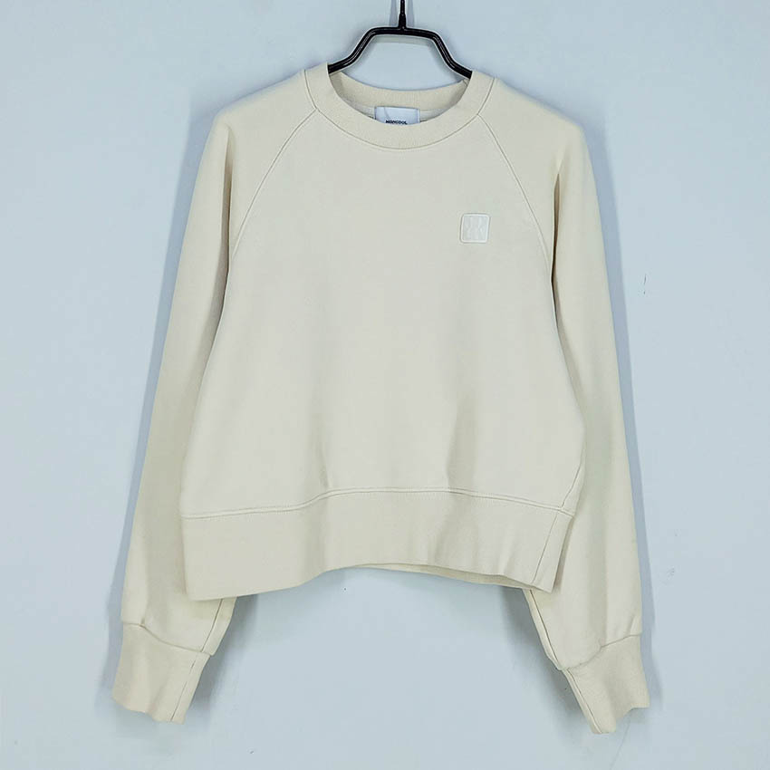 몽돌 여성 미니로고 숏 맨투맨 베이지86 (HU42021)