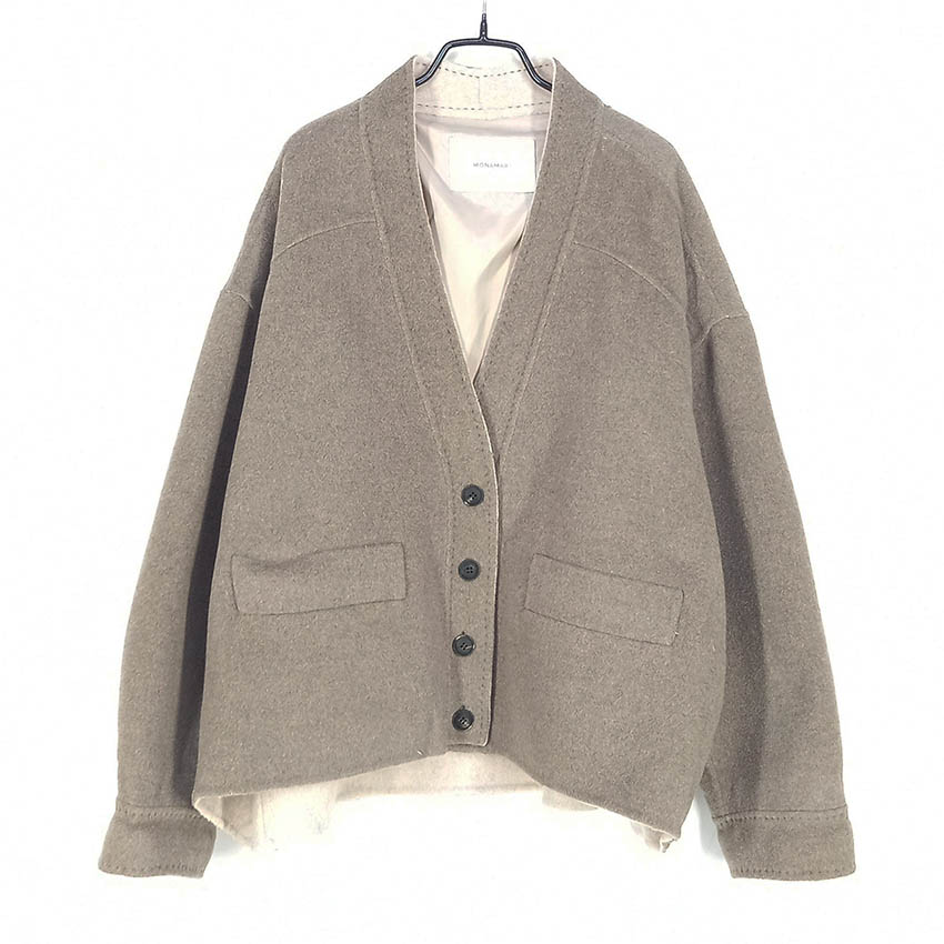 모나마리 여성 캐시미어혼방 오버핏 모직자켓 모카 (HU42024)