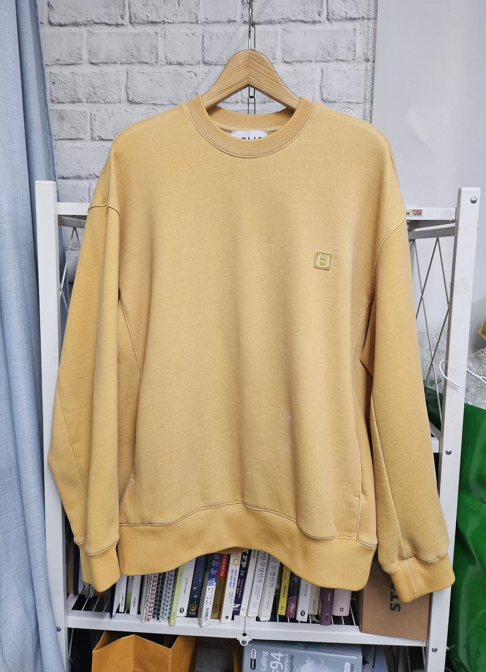 솔리드옴므 자수 백로고 남성 맨투맨 100 라운드 티셔츠 MM14