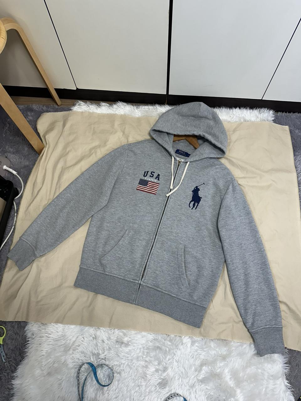폴로 랄프로렌 빅포니 성조기 후드집업 M