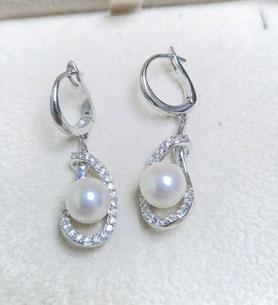 14k햐수진주 화이트귀걸이