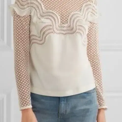 셀프포트레이트 시스루 레이스 블라우스 uk10