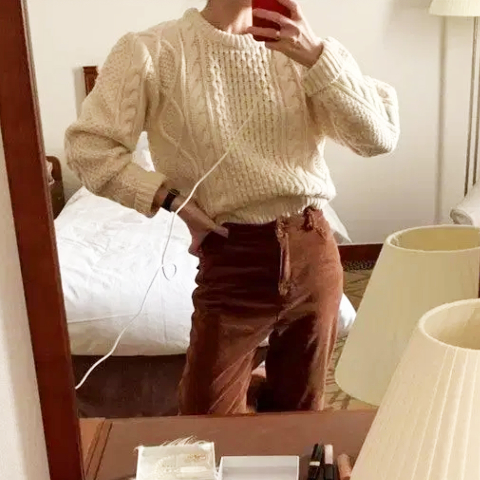 얼반하루(URBANHARU) 케이블 울니트 프리사이즈 새상품