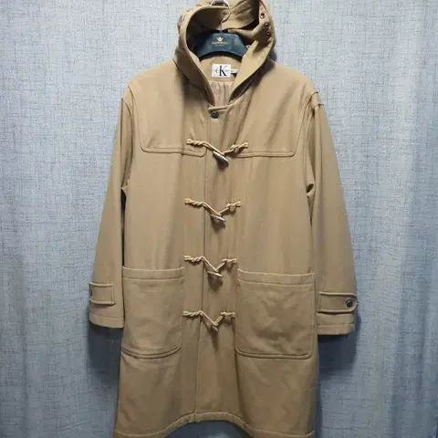 캘빈클라인 남성 코듀로이 더플 울 롱 코트 100