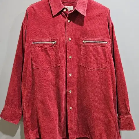 [ 1+1 ] 레드 코듀로이 셔츠 M